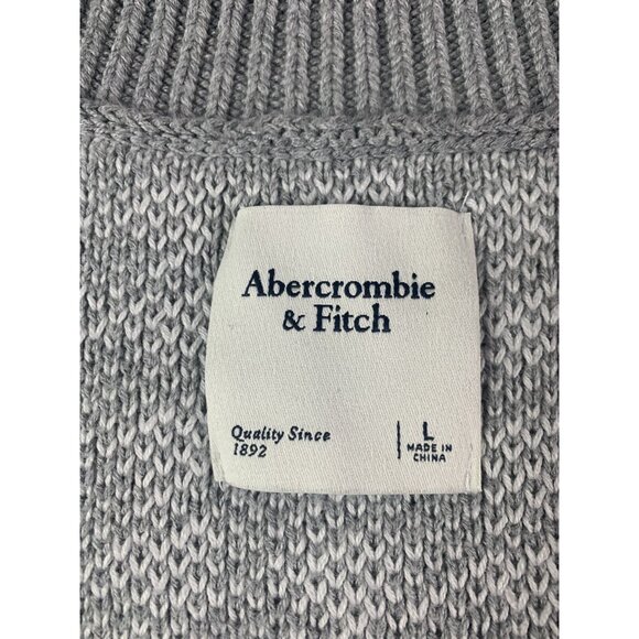 ABERCROMBIE & FITCH Mens Sleeveless Cotton V Neck Vest Size L White/Gray - Picture 5 of 7